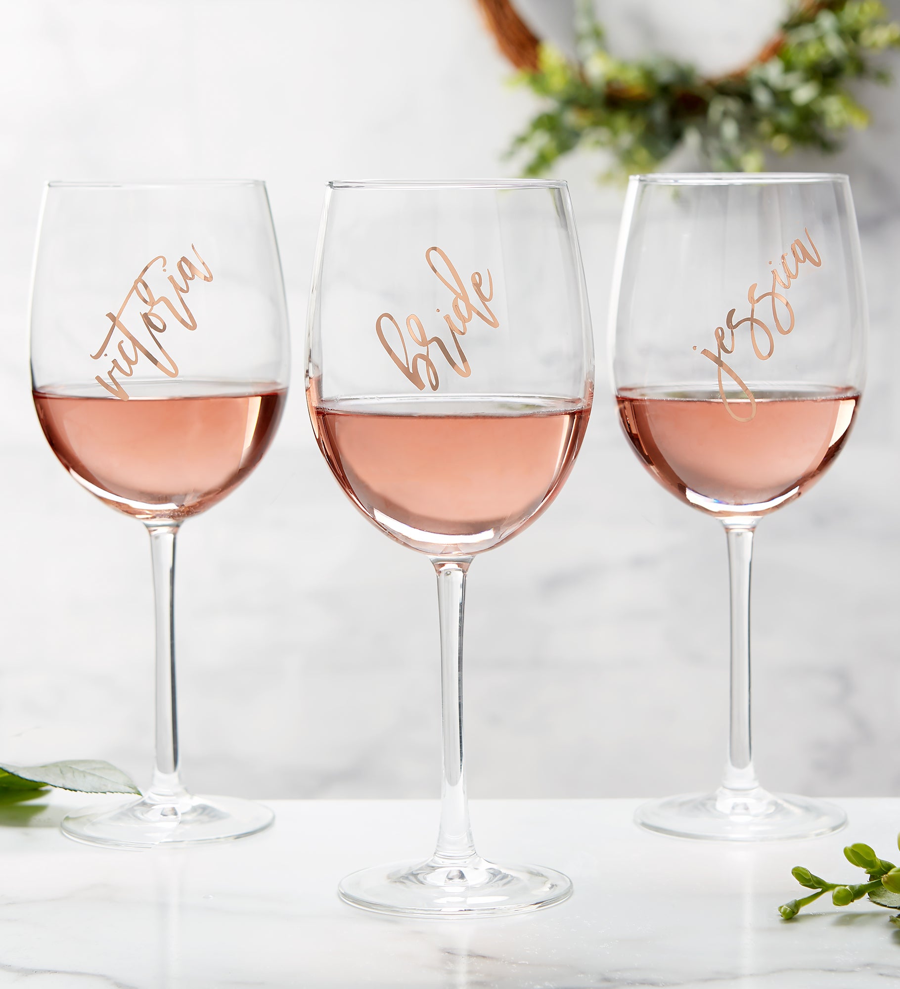 Vinyl Personalized Rosé Wine Glass Collection